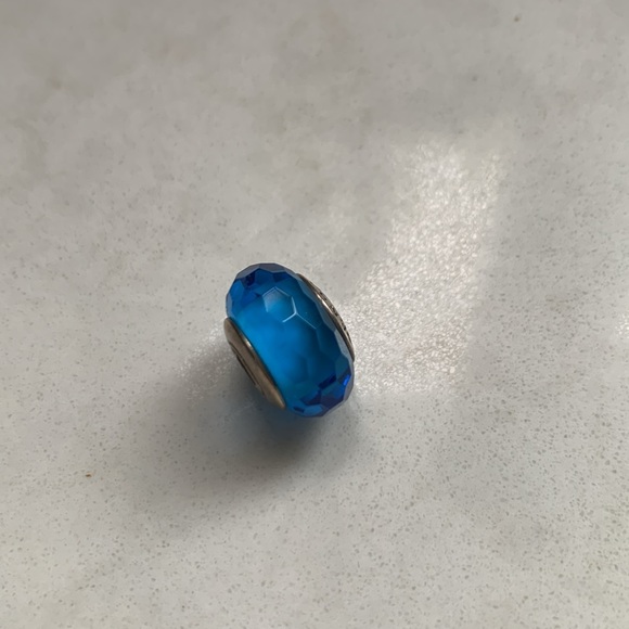 Pandora Sterling Silver Azure Faceted Murano Glass Charm - Picture 5 of 10